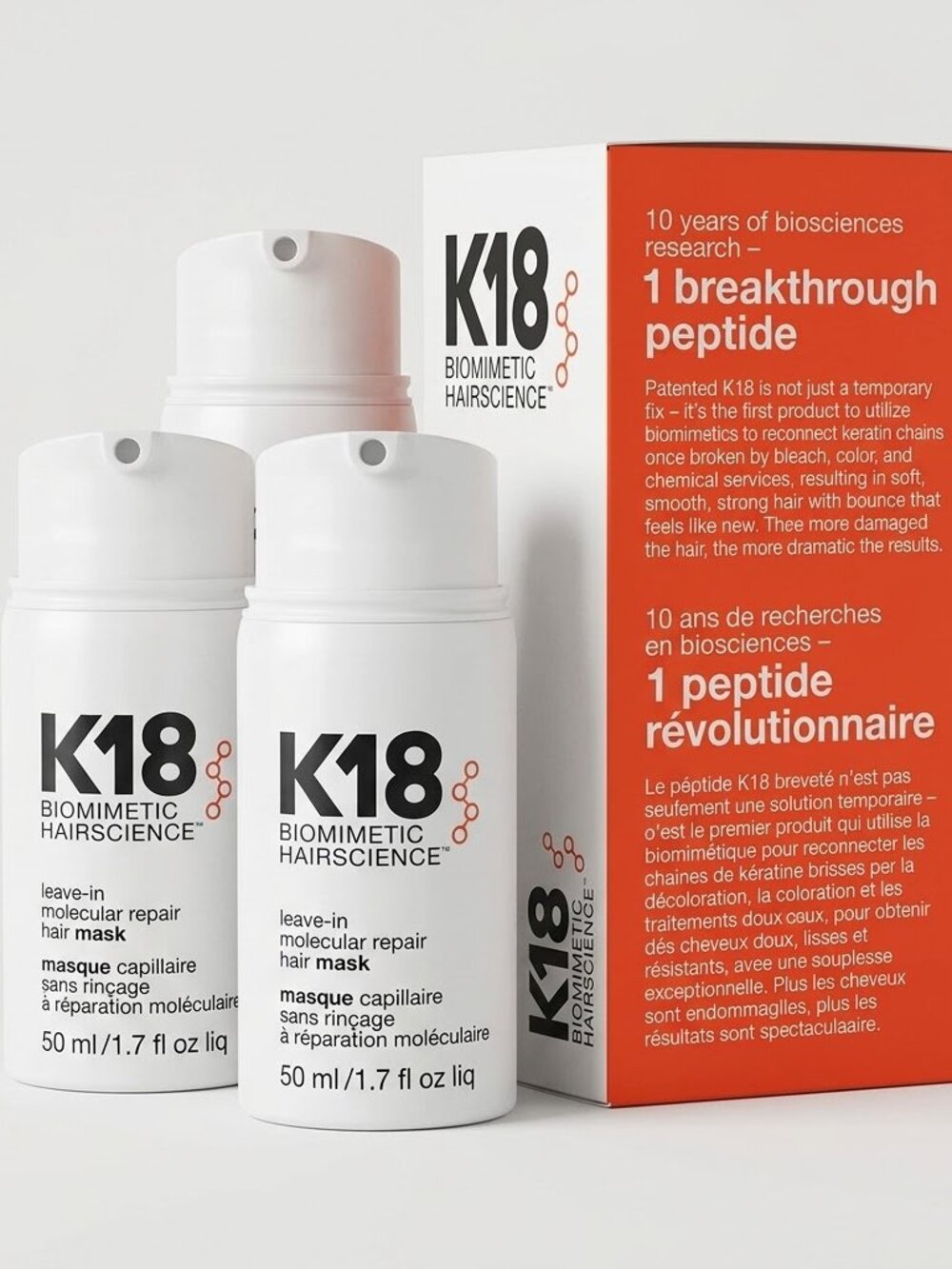 K18 Leave-In Molecular Repair Hair Mask Biomimetic Hairscience 50ml / 1.7 oz – P